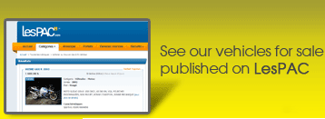Voir nos véhicules annoncés sur LesPAC.com